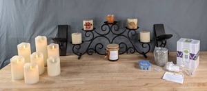 Black Candle Holders, Six Candles, Battery Powered Candles, New Scentsy Bar, New Scentsy Wax Warmer  C