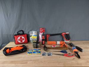 Milwaukee Saw, Milwaukee Ratcheting Multi-Bit Driver, Various Tools, Scissors and More  C