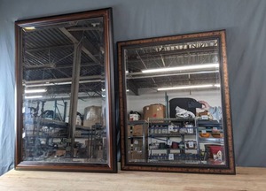 Lot of 2 Large Wood Framed Mirrors C