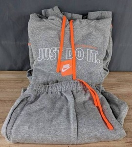 Nike Just Do It Grey Sweatshirt Hoodie XXL and Grey Sweatpants XL  C