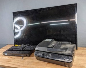 Lot of 4 Electronics LG 47 TV, Sony DVDCDVideo CD Player, HP Officejet 4630 Printer, Keyboard and Cords S