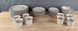 Vintage 1970s Brick Oven Scandia Blue 44-Piece Dining Set X