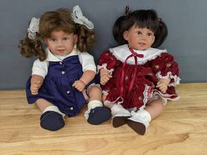 Vintage Pair of Adorable Brunette 1994 Pat Secrist Dolls X