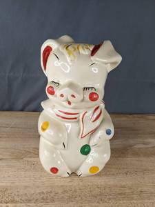 Vintage Ceramic Pig Cookie Jar  K