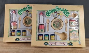 Set of 2 Vintage Collectible 1983 Cabbage Patch Kids Baby Feeding Sets K