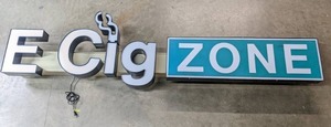 Electric Lighted E Cig Zone Wall Sign  E