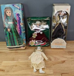Four Collectible Dolls  Ashley Belle, Kristina Holiday Doll, Look Around Crissy Doll by Ideal and One Unknown Brand  K