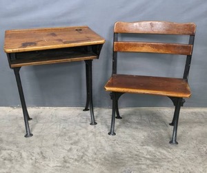 Vintage School Desk and Chair K