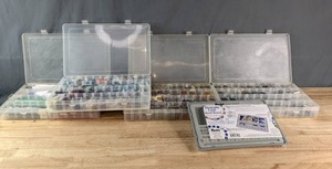 Darice Bead Board and 4 Plastic Organizers Filled with Various Beads K