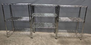 Set of 3 3-Teir Wire Shelving Storage Racks K