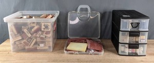 Large Collection of Wooden Rubber & Rubber Stamps Halloween, A-Z, Flowers, Trees, Butterflies, Insects, Feathers, Animals, Etc. K