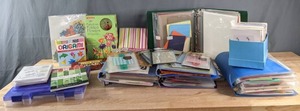 Assortment of Paper Pads, Stick-Ease Stencils, Cricut Cuttlebug, Curiosity Kits Shrinky Dinks, Origami Paper, Fabulous Folded Flowers, Stickers, Vellum Die Cuts, Scrapbooking Vellum Die Cut Tags and Much More K