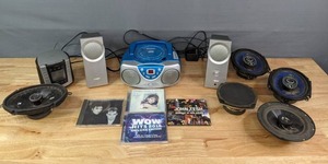 Vintage Electronics Sylvania Boombox, John Tesh, Bose Computer Speakers, Timex Clock Radio, Pioneer Car Speakers, Etc. K