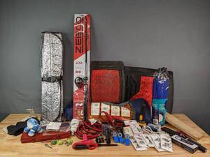 Camping and Outdoor NEW Zebco Fishing Pole, Metal Briefcase, Backpacking Tent, Hunting, Car Accessories, Etc. K