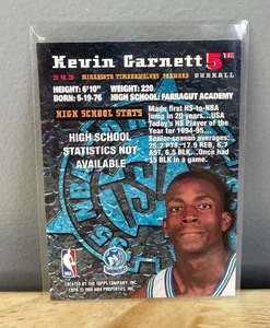 Kevin Garnett 1996 Topps Stadium Club Rookie Card Minnesota Timberwolves NBA Basketball W