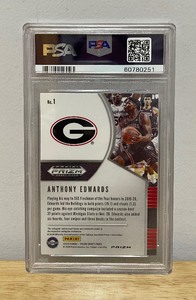 2020 Anthony Edwards Panini Prizm Red Ice PSA Graded Basketball Card Minnesota Timberwolves Georgia W