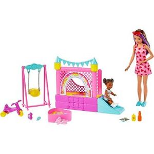 lot 73 image: Barbie Skipper Babysitters Inc. Bounce House Playset
