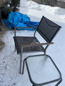 Outdoor Chair and Glass Table