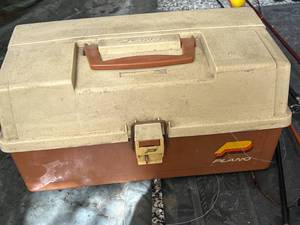 4 Fishing Poles and Tackle Box with Contents
