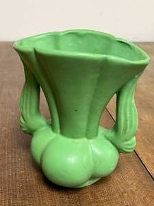 Retro Niloak Green Vase with Orange Vase