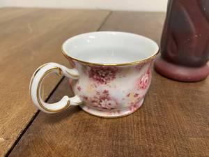 Vintage Teapot and Teacup, Flower Vase
