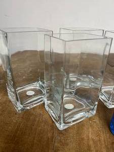 Clear Glass Vases with Water Beads and Sea-Glass
