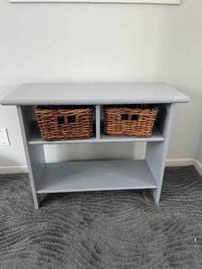 Blue Storage Shelf with Baskets