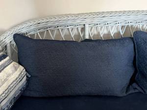 Rattan Sofa with Cushion and Pillows
