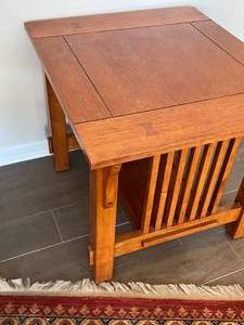 Oak Mission Style End Table