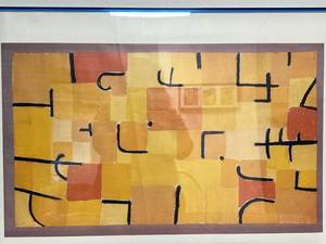 Red and Orange Framed Abstract Art