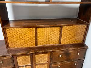 Midcentury Basket Weave Detailed Credenza