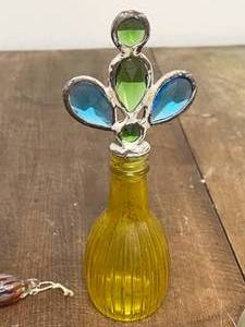 Glass Ornament Decorations, Vintage Bottle with Top