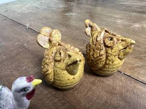 Vintage Rooster Salt & Pepper and Clay Salt & Pepper