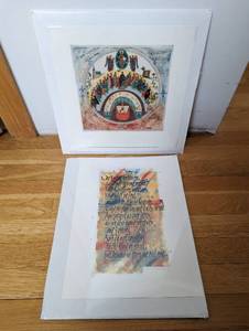 lot 45 image: Two Pieces Of Saint Johns Bible Illustrations