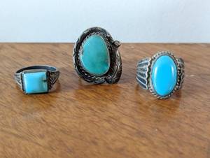 lot 69 image: 3 Turquoise Rings