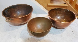 lot 115 image: Copper Mixing Bowls