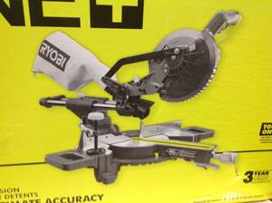 RYOBI  ONE 18V Cordless 7-14 in. Sliding Compound Miter Saw, Customer returns, Review all pictures