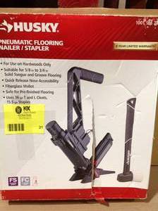 Husky  Pneumatic 3-in-1 15.5-Gauge and 16-Gauge 2 in. Flooring Nailer and Stapler with Quick Jam Release Customer returns Review all pictures