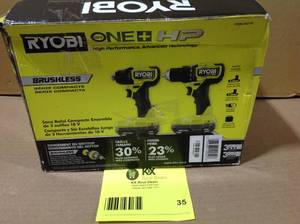RYOBI  ONE HP 18V Brushless Cordless Compact 12 in. Drill and Impact Driver Kit with (2) 1.5 Ah Batteries, Charger and Bag Customer returns Review all pictures