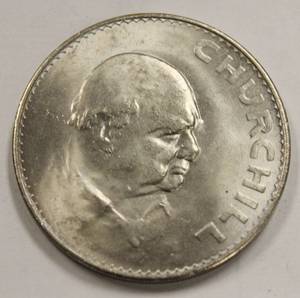 1965 Great Britain Queen Elizabeth II Winston Churchill 5 Shilling Coin