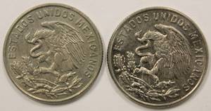 50 Centavos 1964 Mexican Coins Lot Of 2 Coins