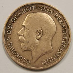 1920 King Georgivs V United Kingdom One Penny Bronze Coin Rare Find