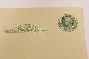 One Cent Martha Washington United States Postal Reply Card, U.S. 1920s