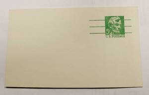 5 Cents U.S. Unused Reply Postal Card Abraham Lincoln