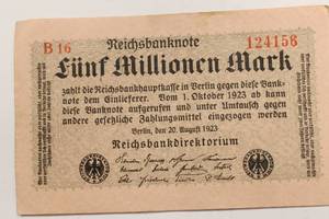 1923 Germany 5 Million Mark Uncirculated Banknote