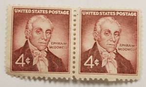 4 Cents U.S. Postage Dr. Ephraim McDowell Block Of 2 Stamps