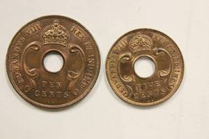 1936 British East Africa King Edward VIII 2 Coins