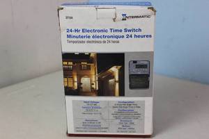 lot 10 image: NEW Intermatic DT Series 2-Circuit 20 Amp 24 Hour Indoor Surface Mount Timer with Battery Backup, Gray MSRP $159.99