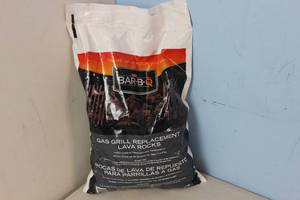 lot 24 image: NEW Mr Bar B Q Bagged Natural Lava Rock, 7 Pound.