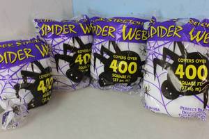 lot 158 image: NEW 1,600 Square Feet off Super Stretch Spider Webs Decorations